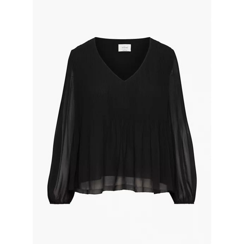 Aritzia Wilfred DAYDREAMER V-NECK BLOUSE in Black
